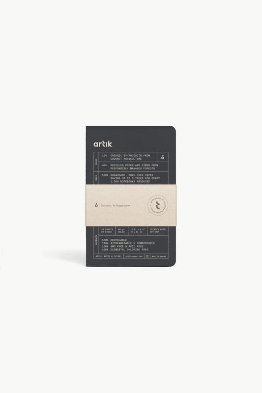 Artik Pack of 3 Pocket Singer Sewn Notebooks | Ruled | Coconut