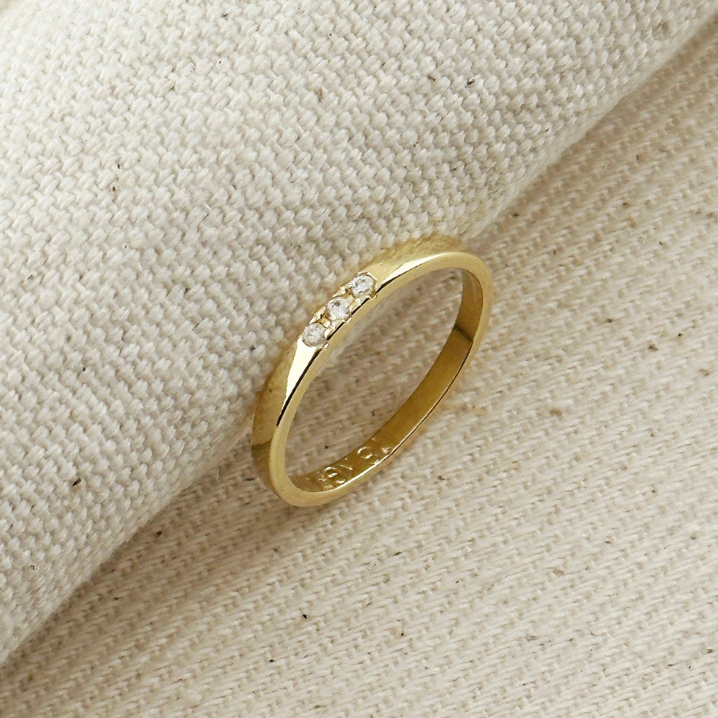 18k Gold Filled Delicate CZ Band Ring | 7