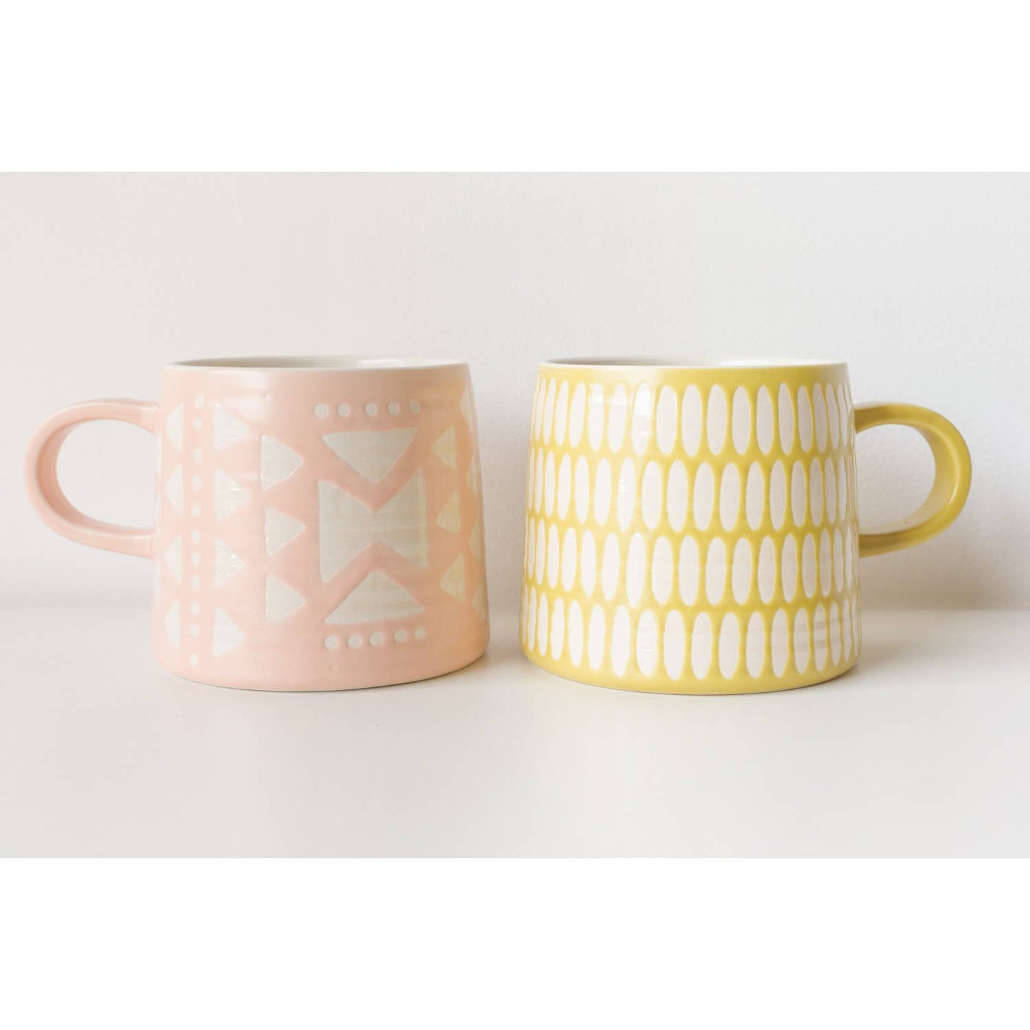 Danica Studio Ochre Imprint Stoneware Mugs 12 oz