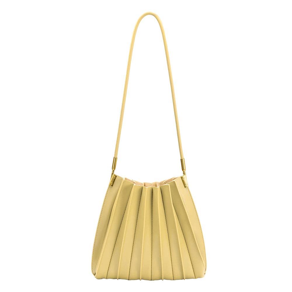 Carrie Key Lime Pleated Vegan Shoulder Bag