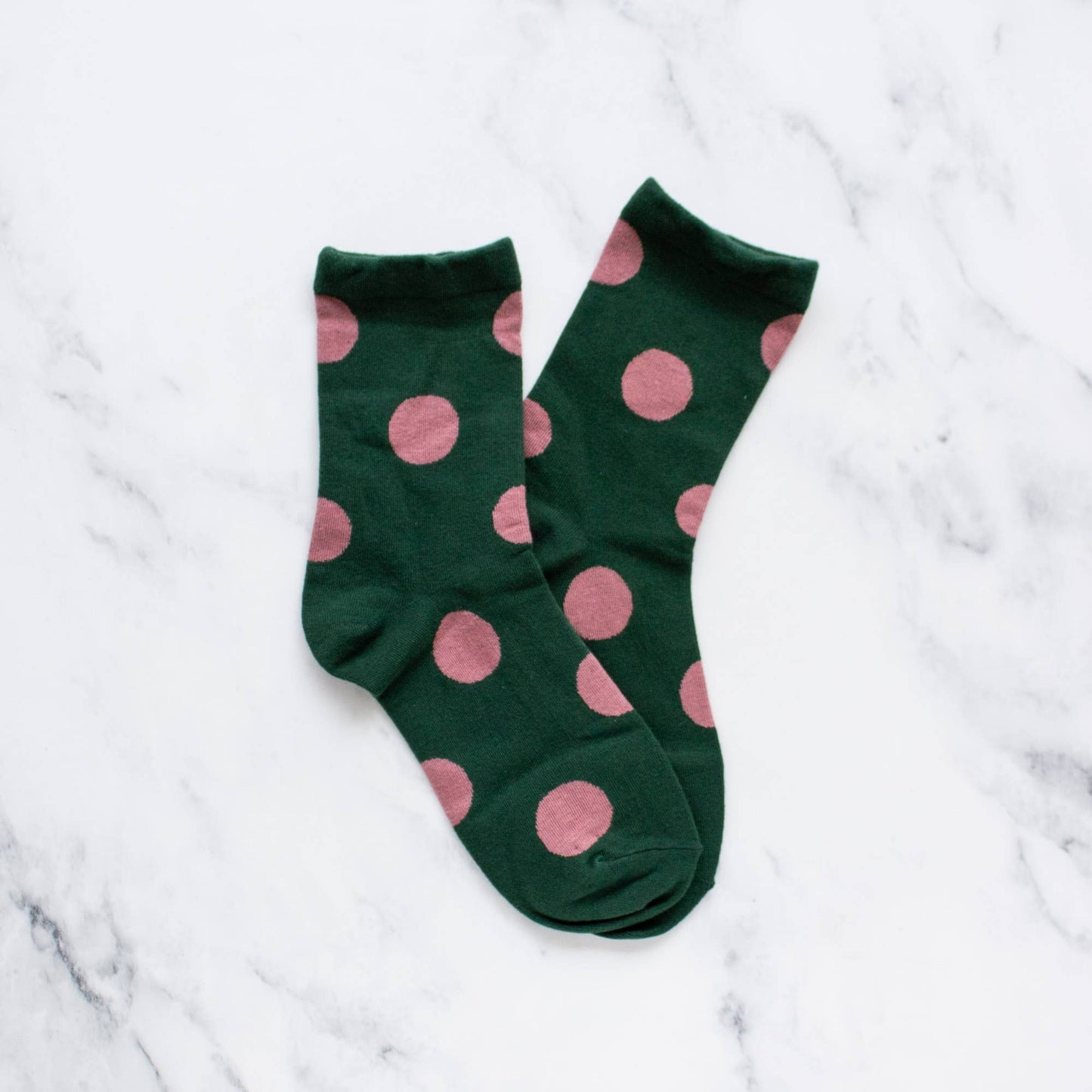 Abstract Polka Dots Casual Socks | Dark Green