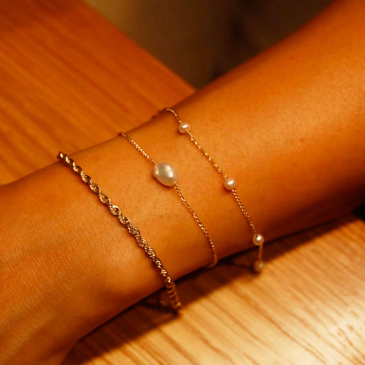 14kt Gold Pearl Elle Bracelet