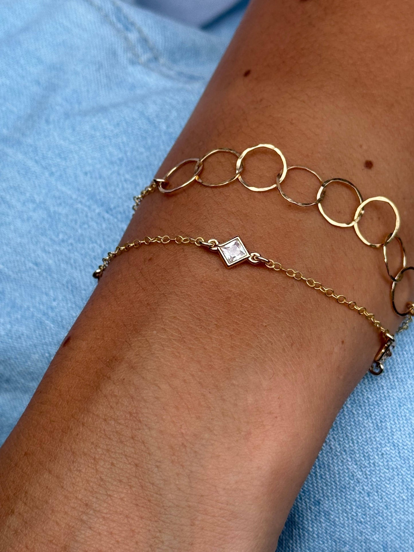 Triple diamond crystal bracelet 