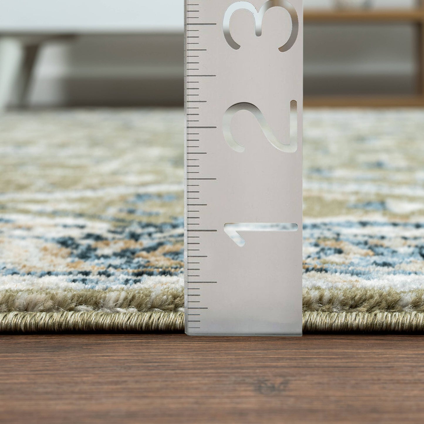 Abani Savoy Vintage Green Blue Area Rug: 6' x 9'
