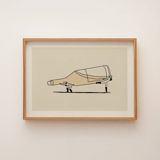 "Sauvignon Blanc Heist" Illustration Print Playful Wine Art: Large