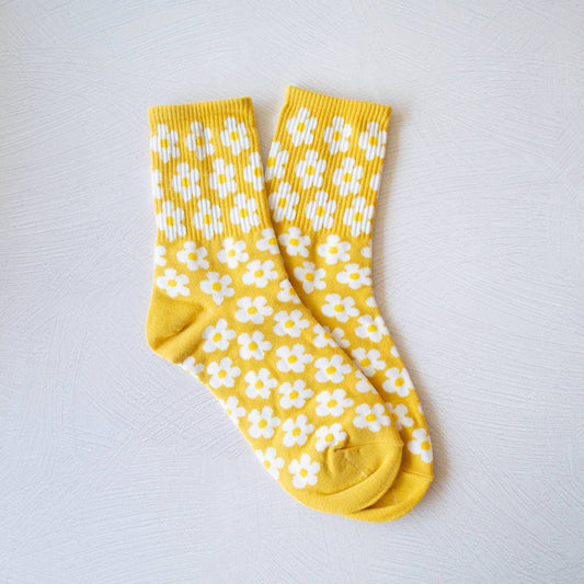 Full of Daisy Casual Socks | Mustard