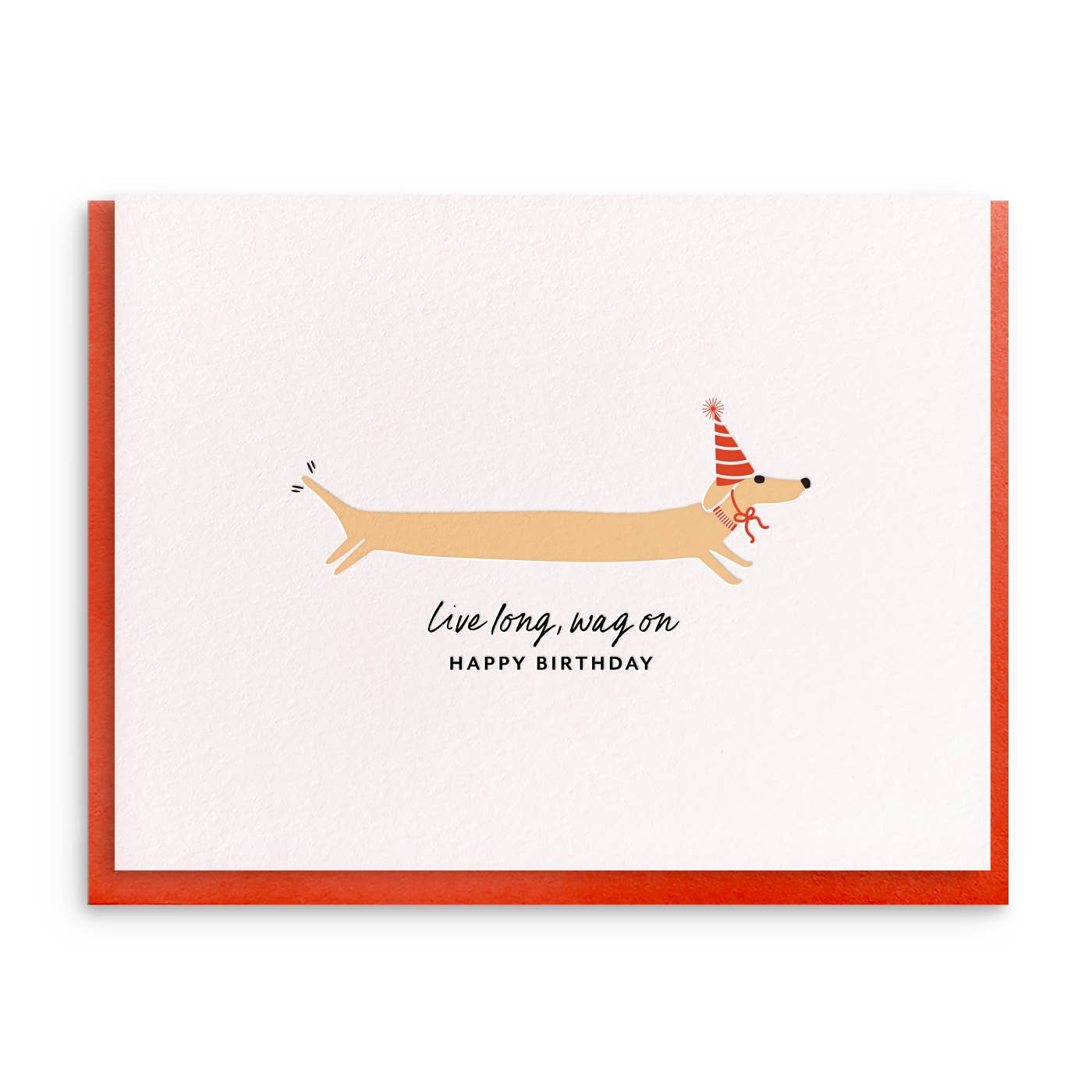 Wag On, Letterpress Birthday Dog Card