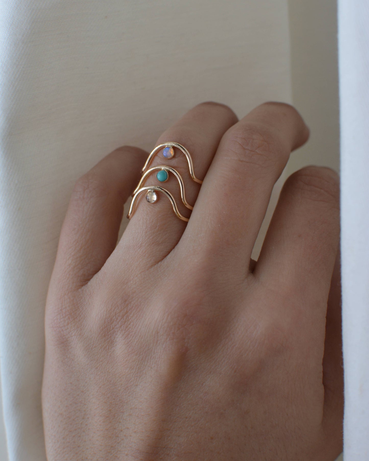 Balanced Opal Ring: Sterling Silver / 7 / Turquoise
