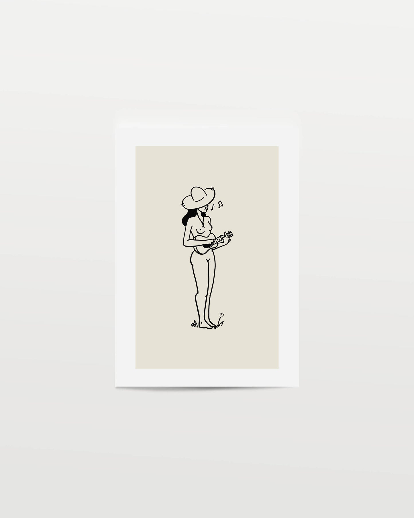 Music Lover Coastal Inspired Minimal Art Print: Medium