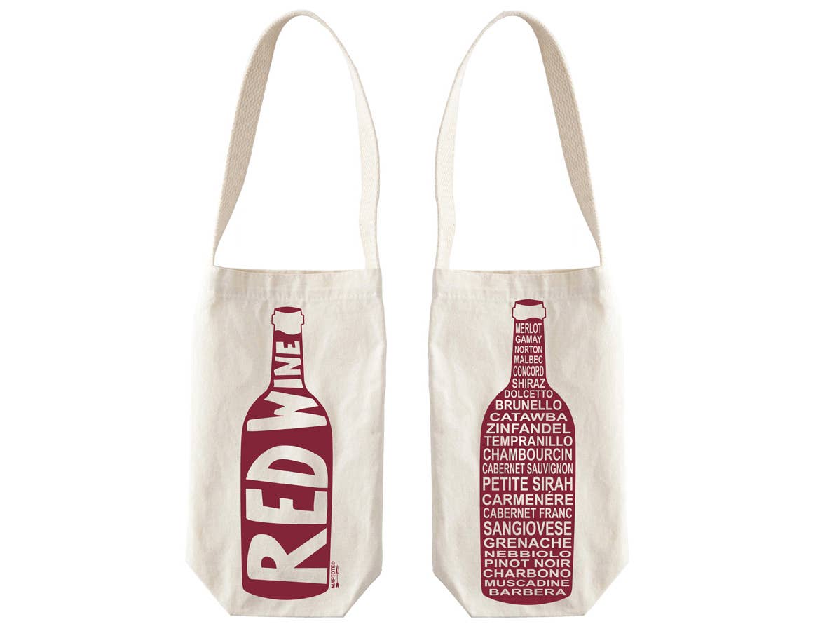 Red Single Wine Tote: Natural