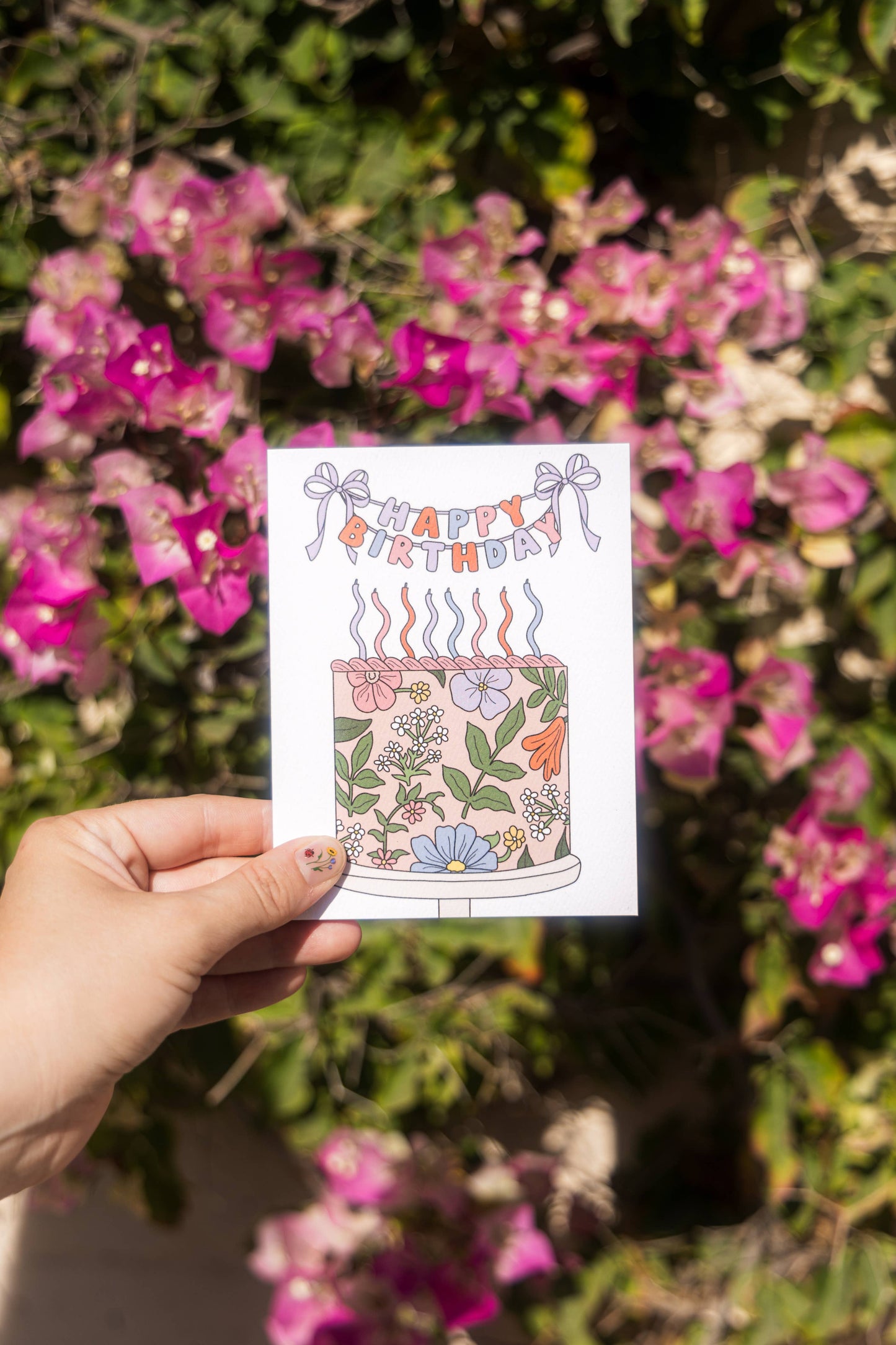 Floral Birthday Cake Card