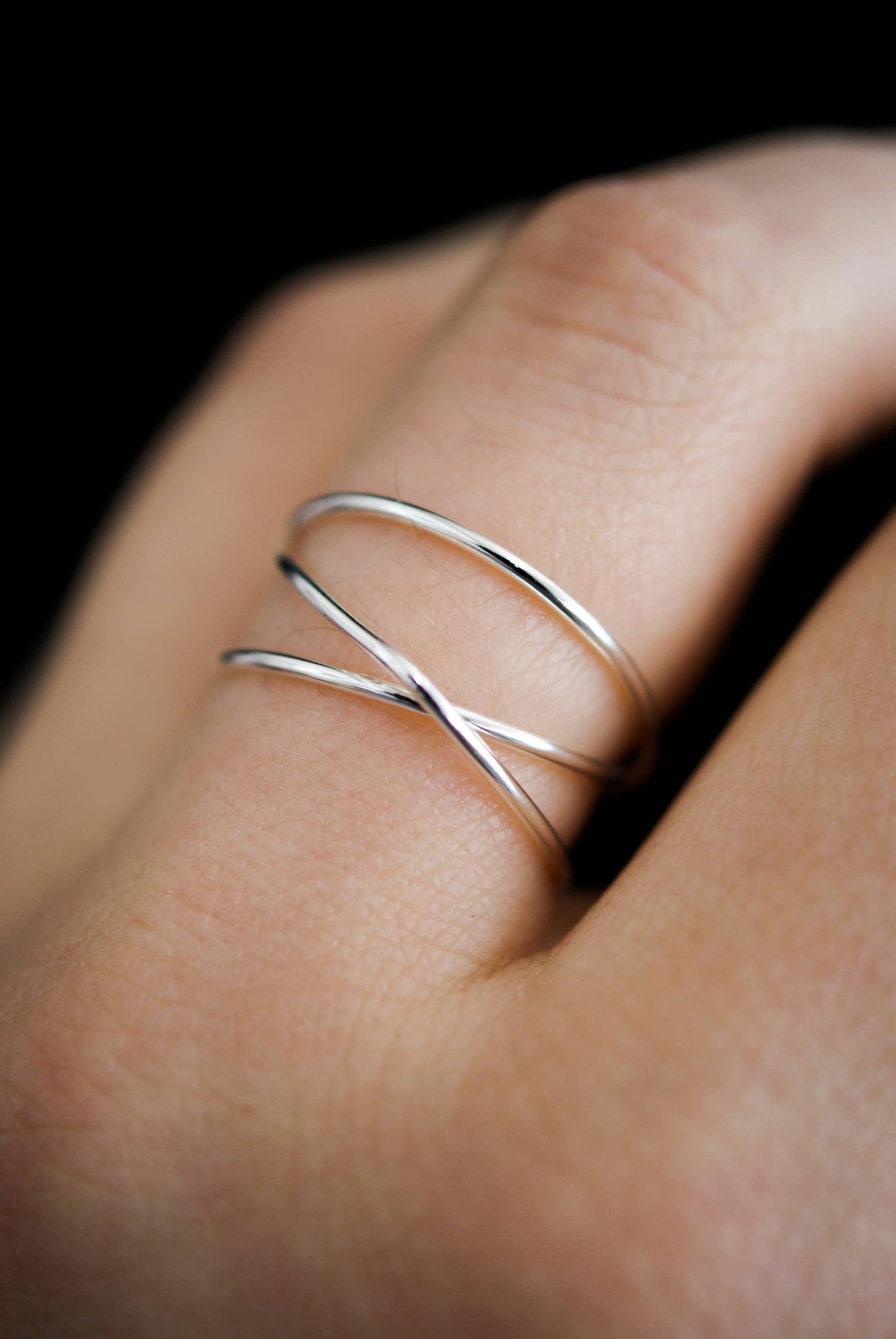 Small Wraparound Ring, Sterling Silver: Smooth / 7 / Thin
