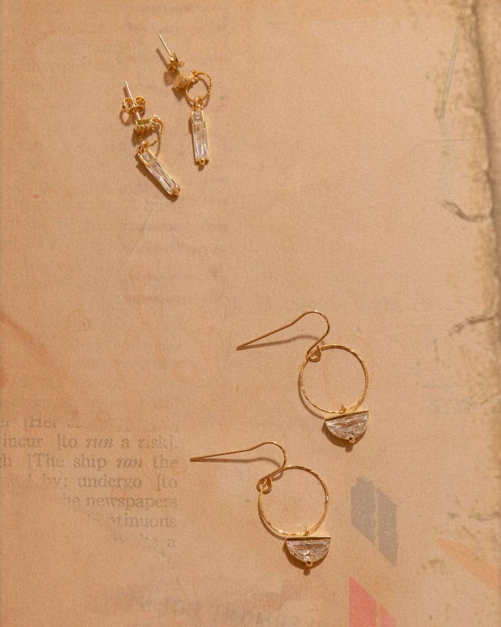 Ivy XL Gold Vermeil Dangle Earrings with Cubic Zirconia