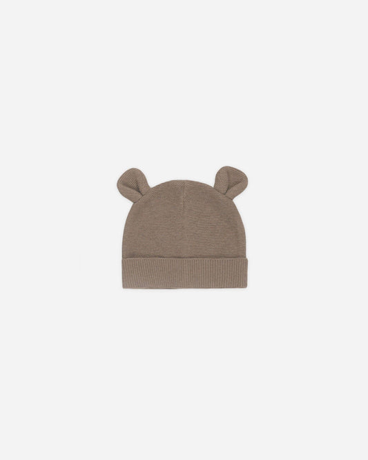 Baby Bear Beanie Heathered Mocha: 3-6M
