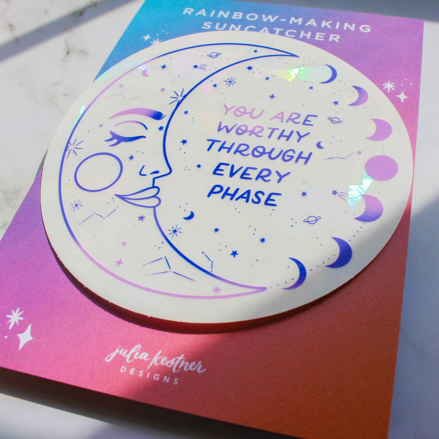 Worthy Through Every Phase Rainbow-Making Suncatcher