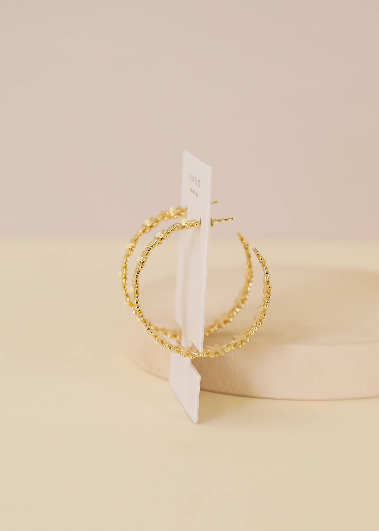 Daisy Chain Hoop Earrings - Enamel and Gold