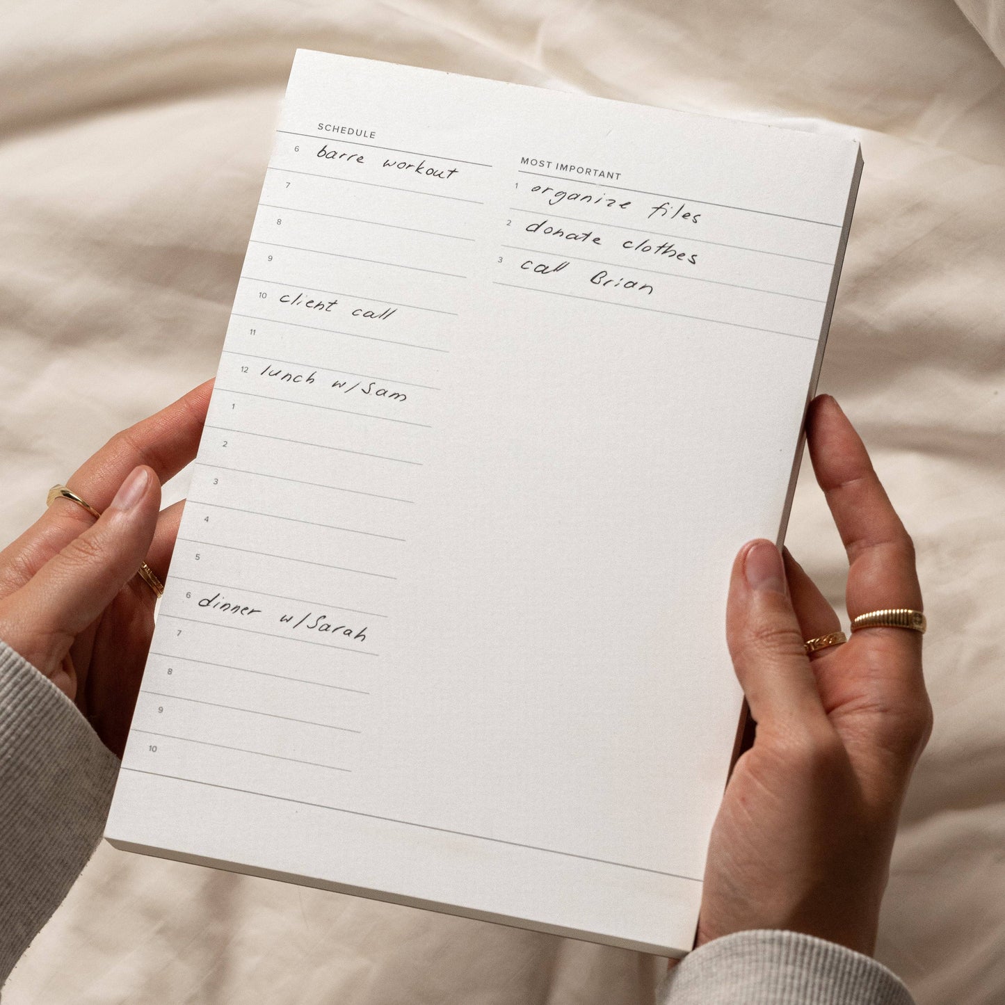 Daily Planner Pad: Gold