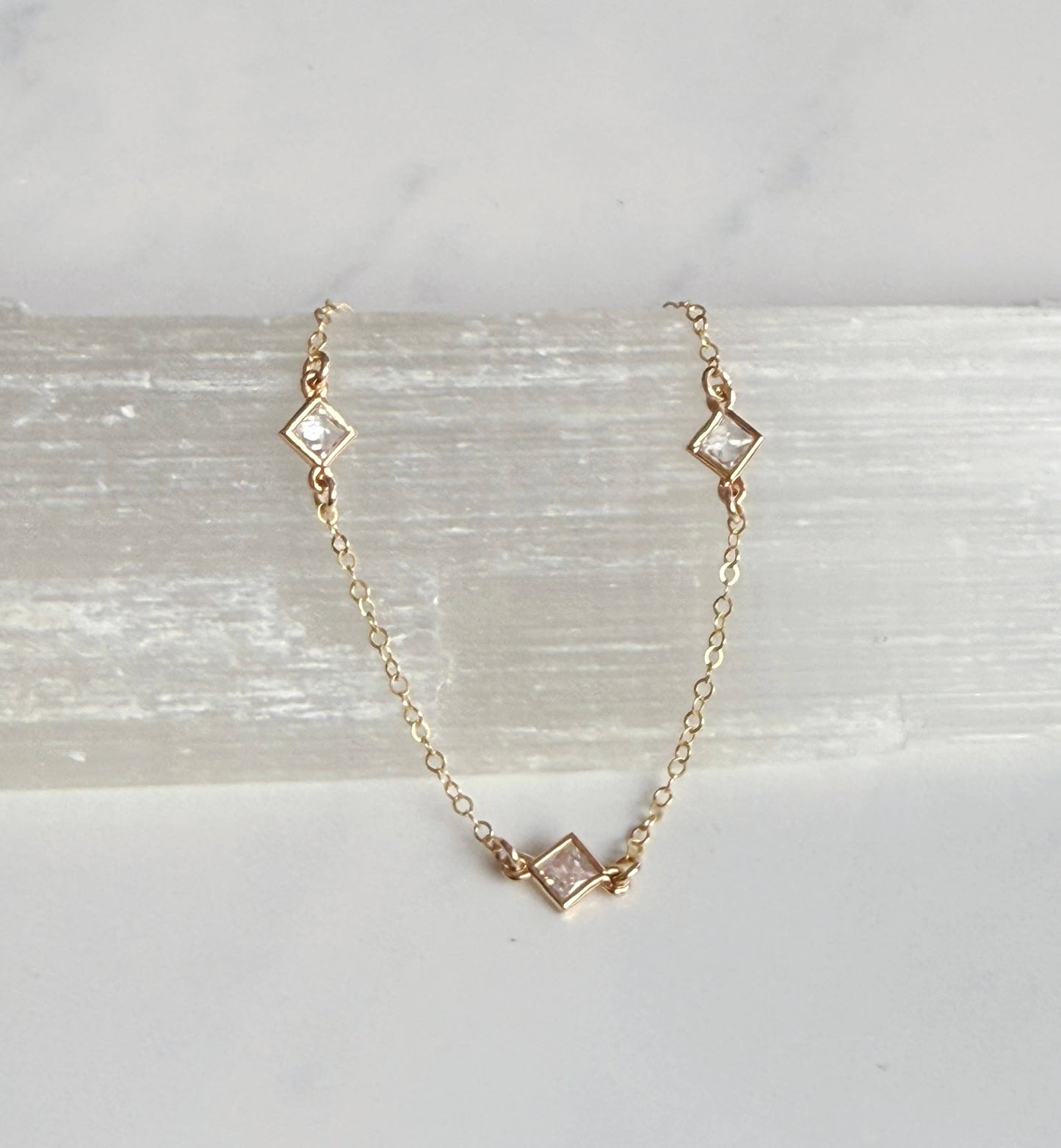 Triple diamond crystal bracelet 