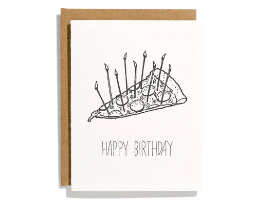 Pizza Letterpress Birthday Card