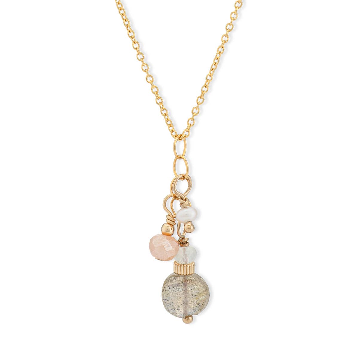 Chloe Labradorite Drop Handmade Necklace Gold Filled: 16" / Gold filled