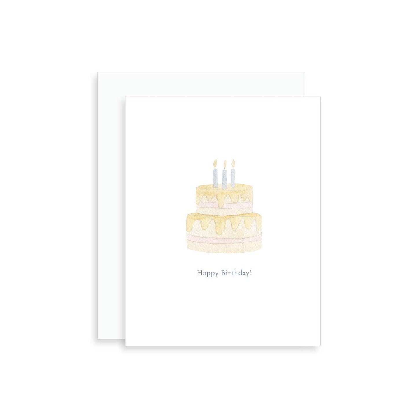 Birthday Cake Watercolor Greeting Card
