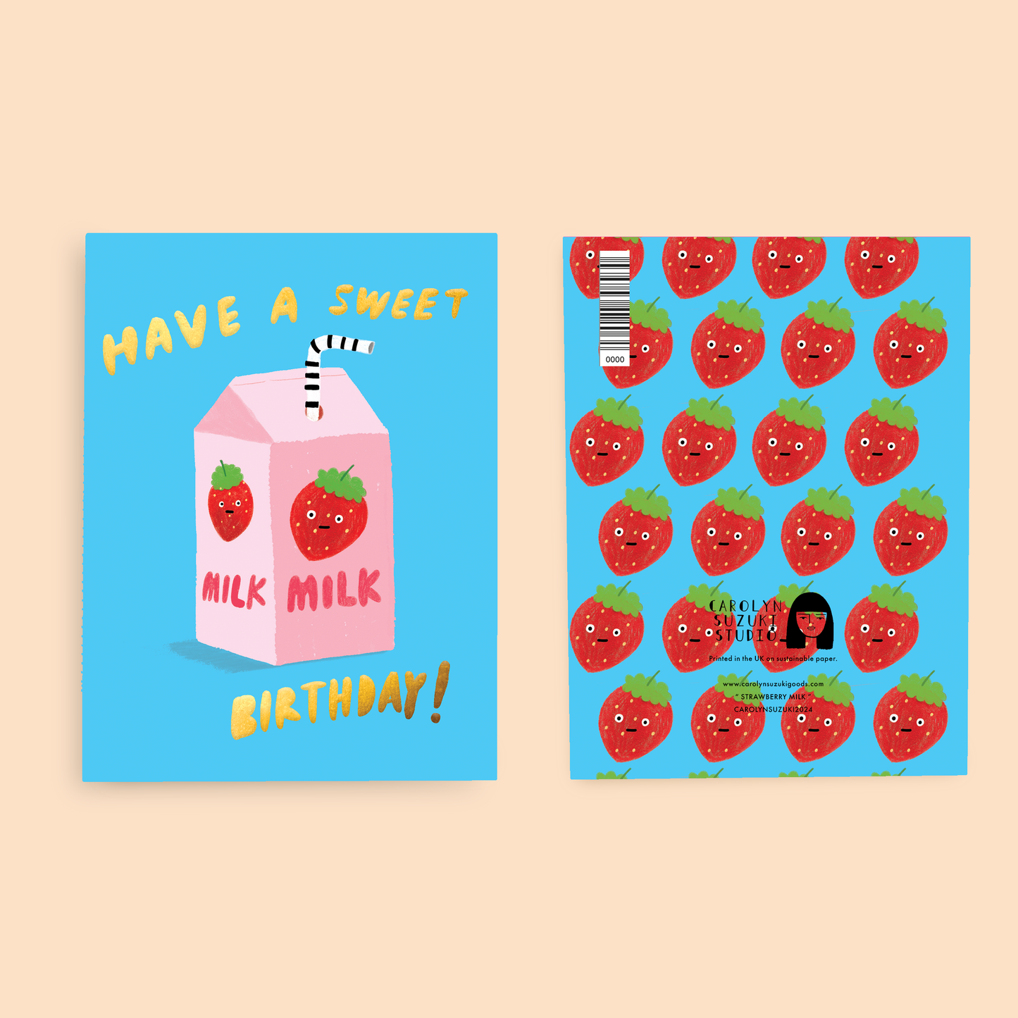 STRAWBERRY MILK - Birthday Card