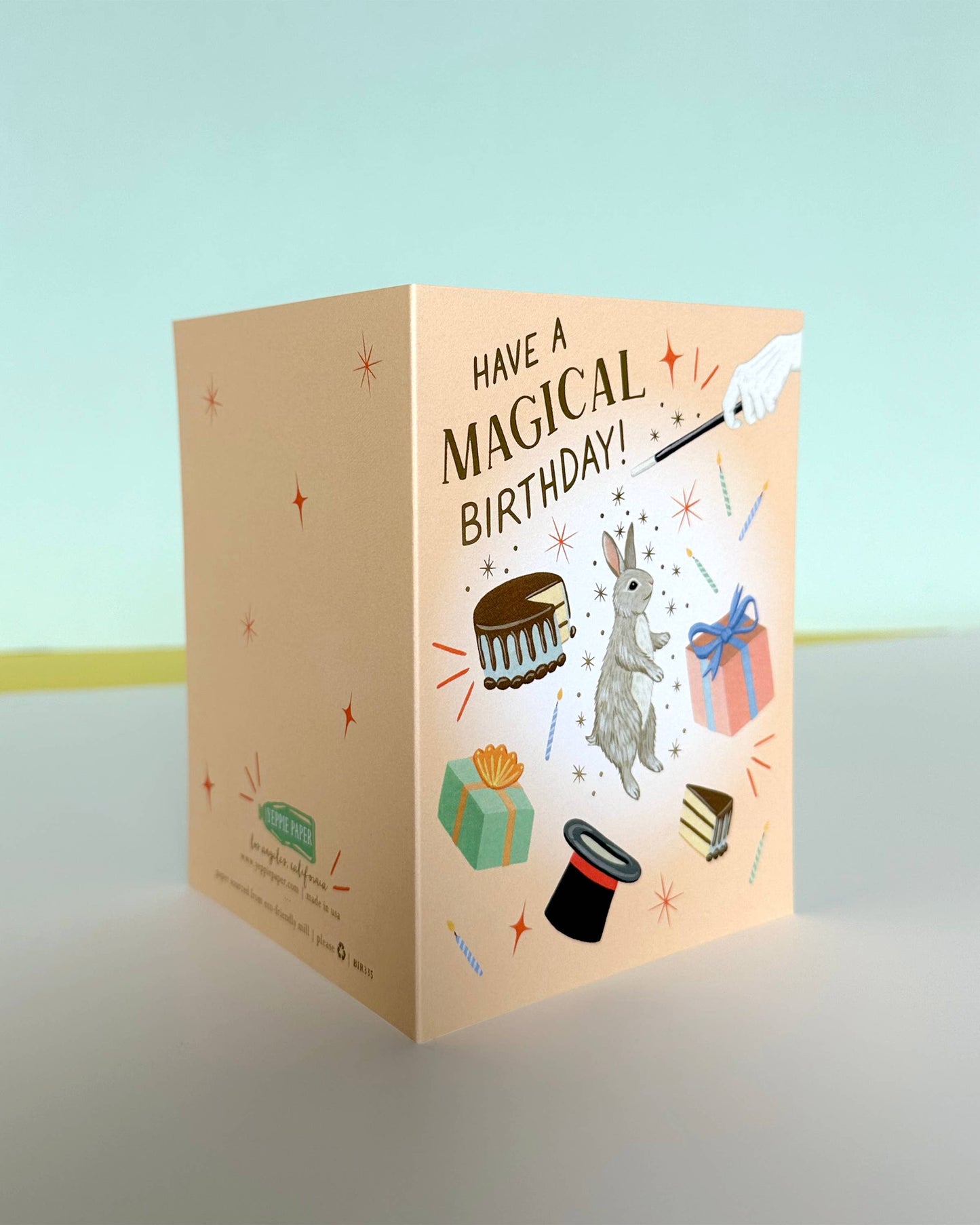 Magical Bunny Magician Top Hat Birthday Card *Foil Stamped*