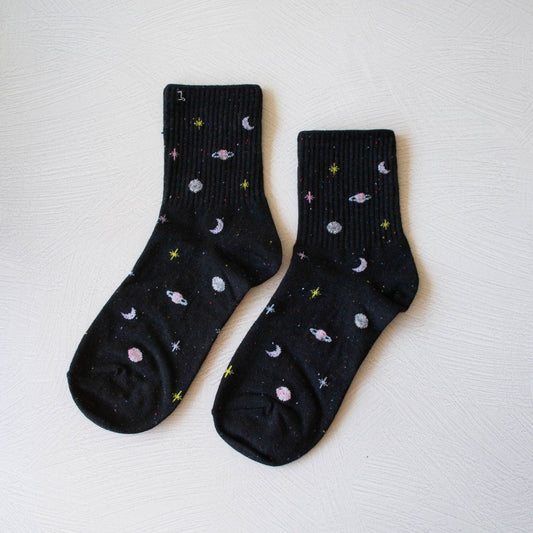 Space Casual Socks: Black