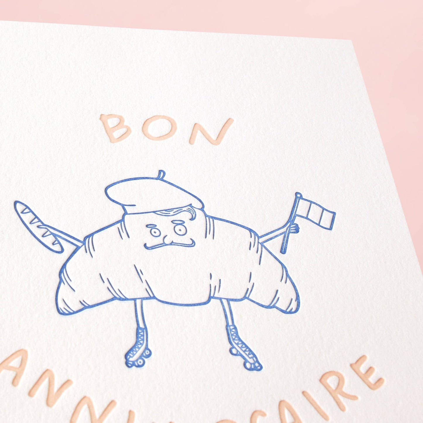 Croissant Letterpress Birthday Card