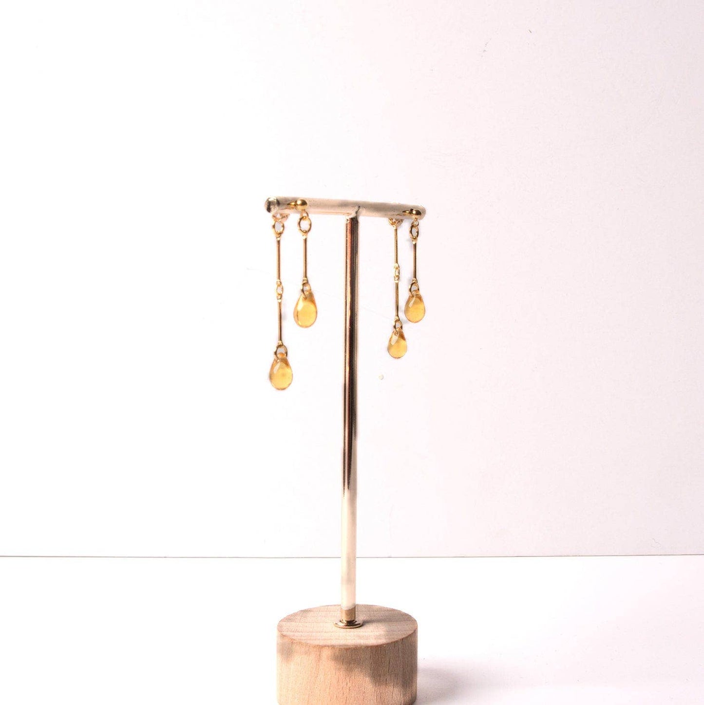 Topaz Glass Double Drop Earrings