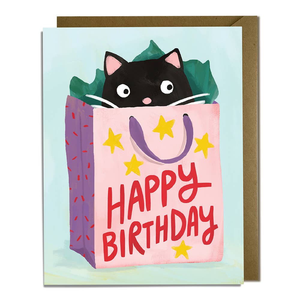 Cat Gift Bag - Birthday Card