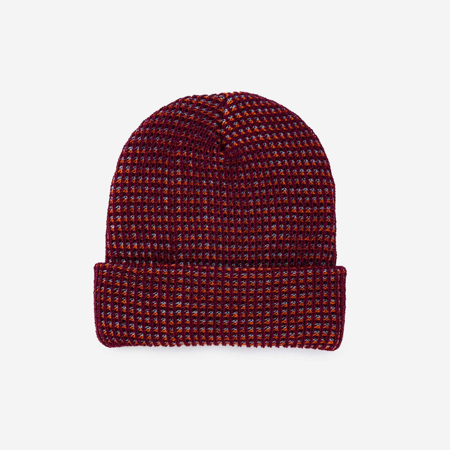 Simple Grid Knit Beanie | Wine Red