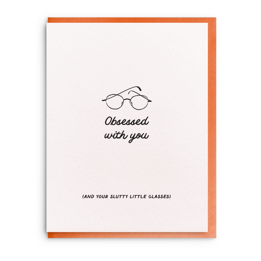 Slutty Little Glasses Letterpress Greeting Card