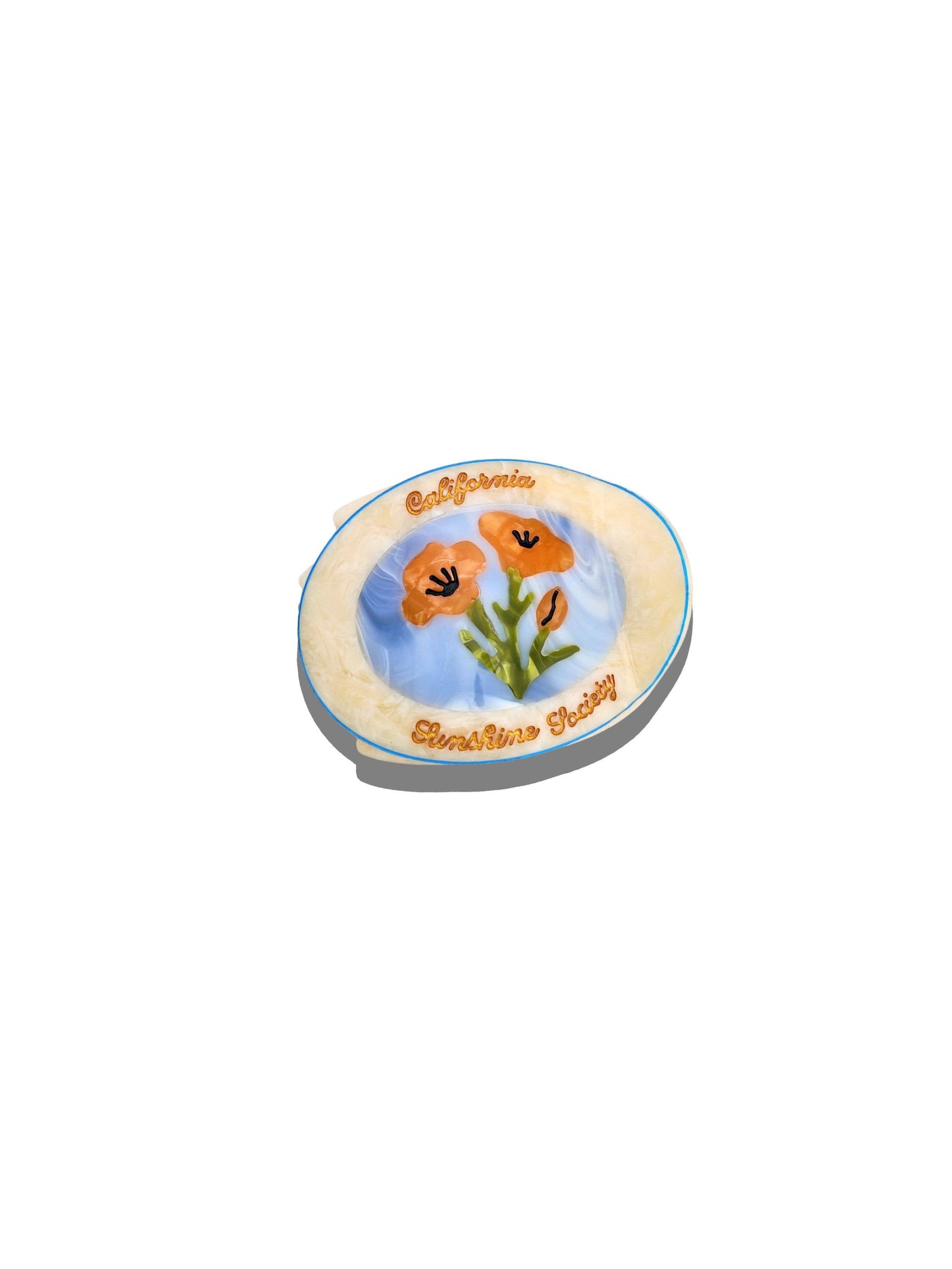 Hand-painted California Sunshine Patch Lay Down Claw Clip