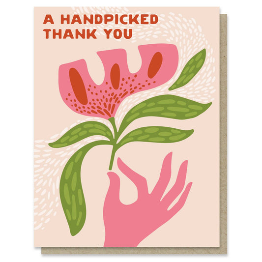 A Handpicked Thank You Flower Minimalist Floral Card