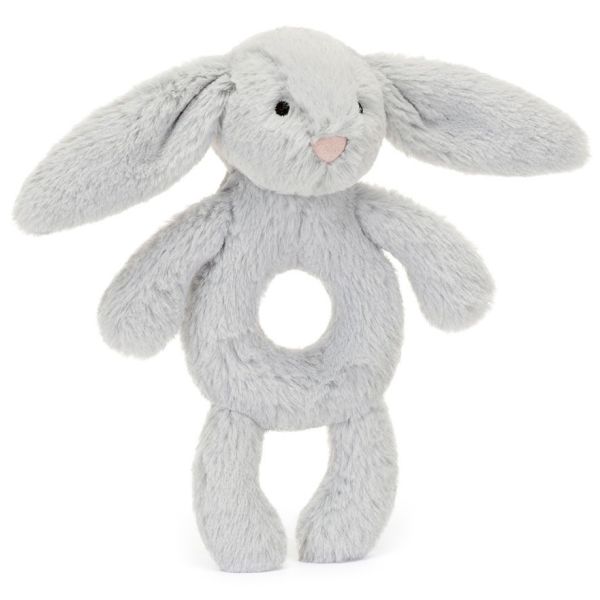 Bashful Bunny Ring Rattle | Silver