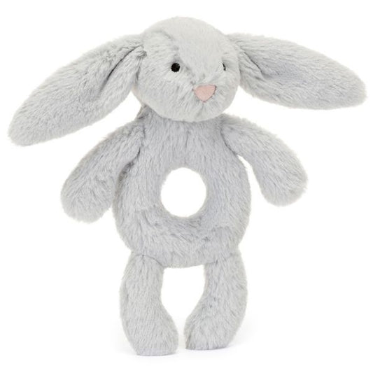 Bashful Bunny Ring Rattle | Silver