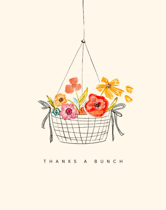 Thank You Hanging Basket Flowers Card