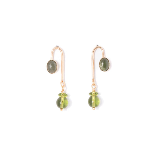 Jade Asymmetrical Arch Earrings