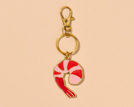 Shrimp Enamel Keychain & Bag Charm