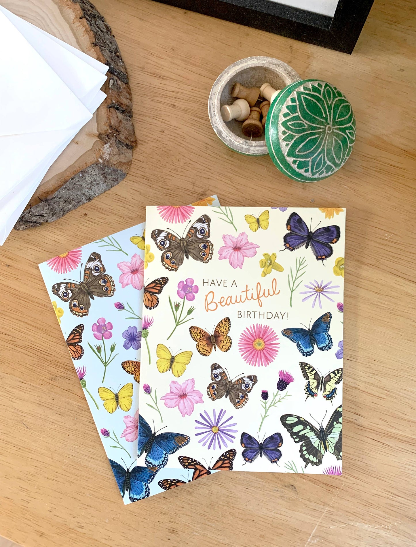 Beautiful Butterflies Wildflowers Nature Lover Birthday Card