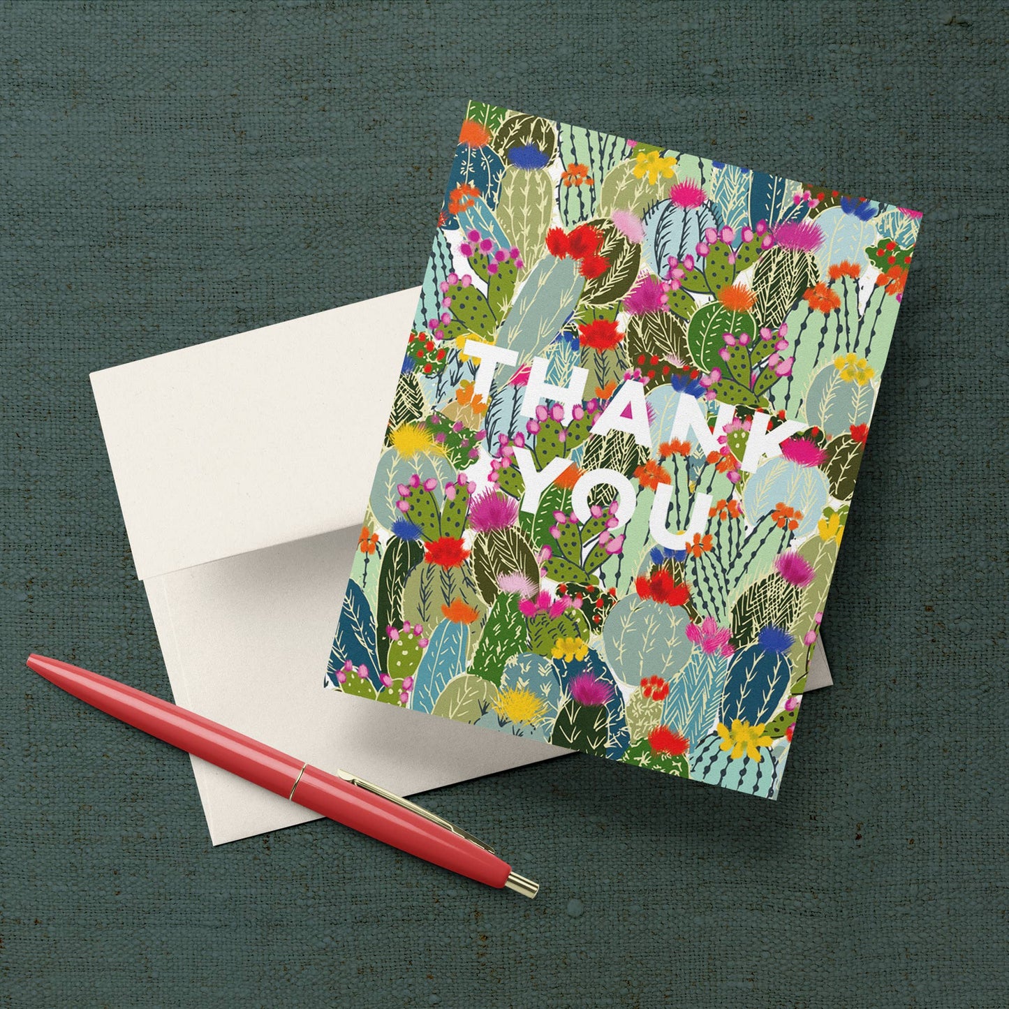 Cactus Explosion Thank You Greeting Card