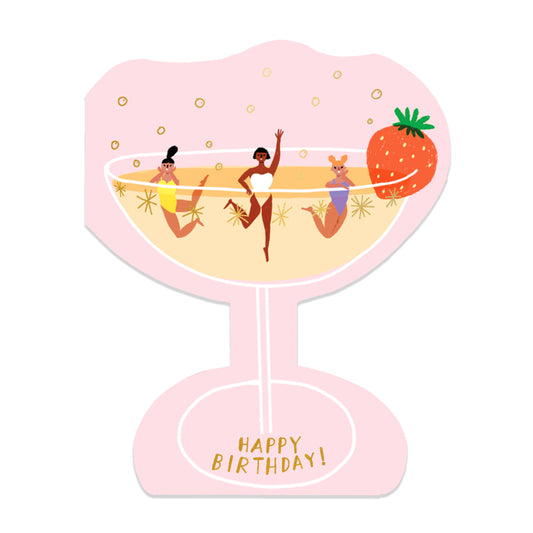 Champagne Birthday Card