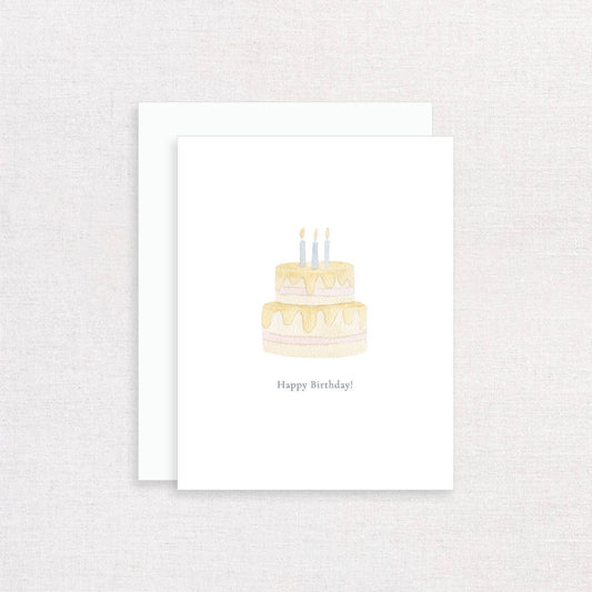 Birthday Cake Watercolor Greeting Card