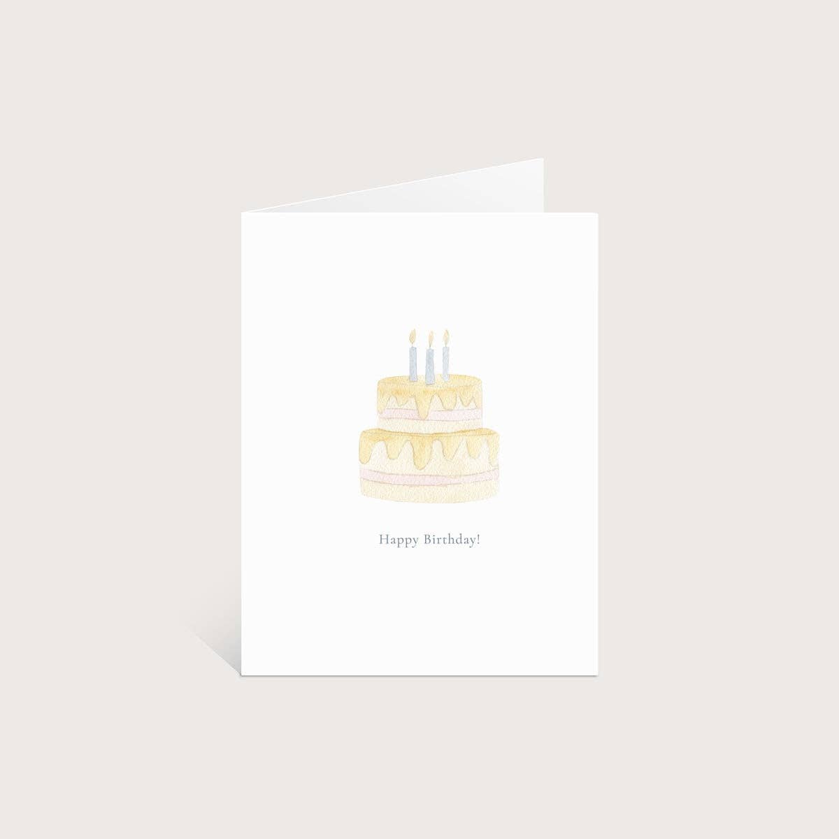 Birthday Cake Watercolor Greeting Card