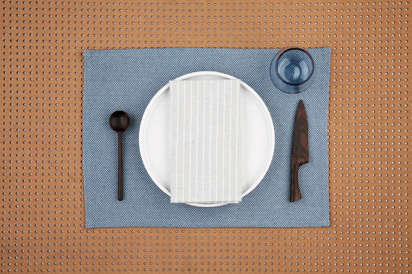 Recycled Cotton Napkins Gray Striped | Set of 4