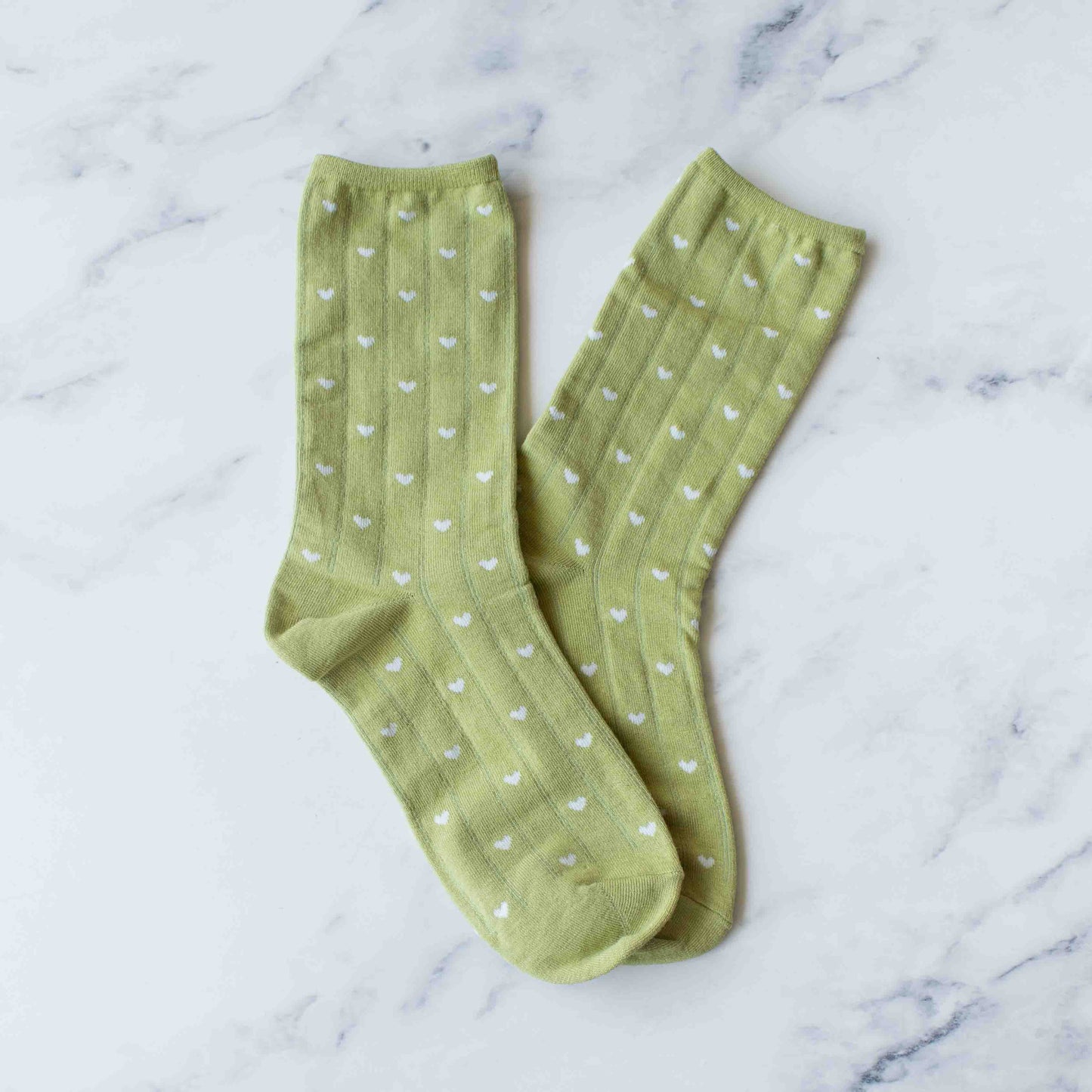 Women's Heart Crew Socks | Sage