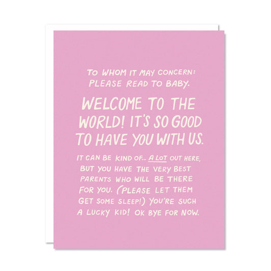 Welcome to the World Baby Card