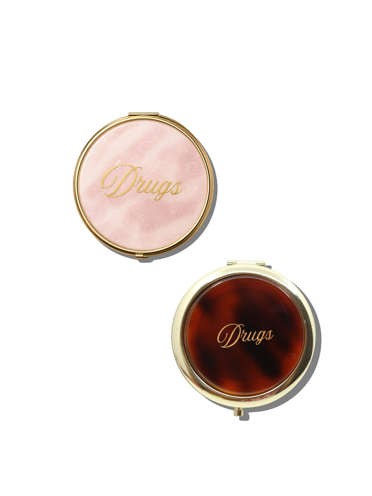 Hand-painted Drugs Handbag Hero Pill Compact: Tortoise