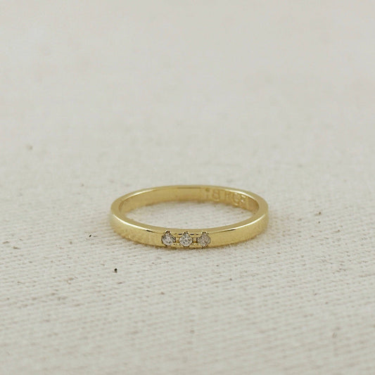 18k Gold Filled Delicate CZ Band Ring | 6